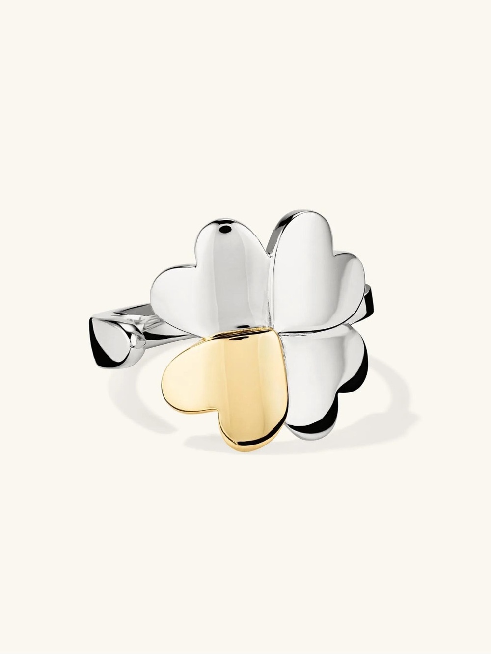 Mejuri x GANNI Clover Wrap Ring | Sterling Silver & 18K Gold Vermeil